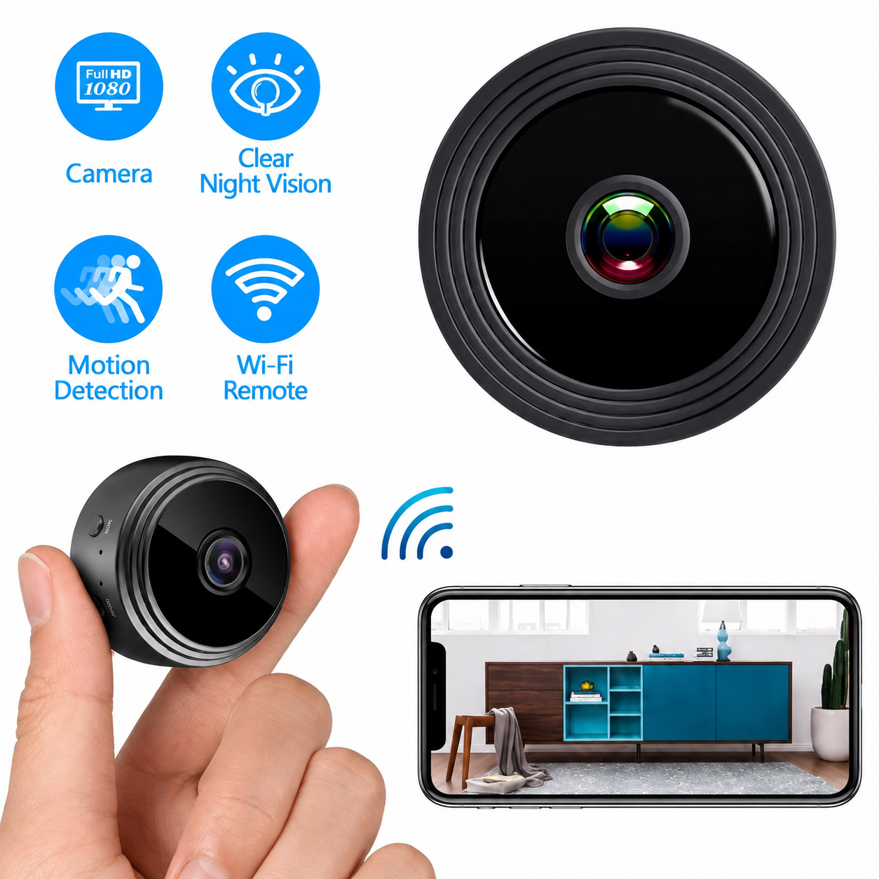 📹 Mini Cámara WiFi A9 HD 1080P