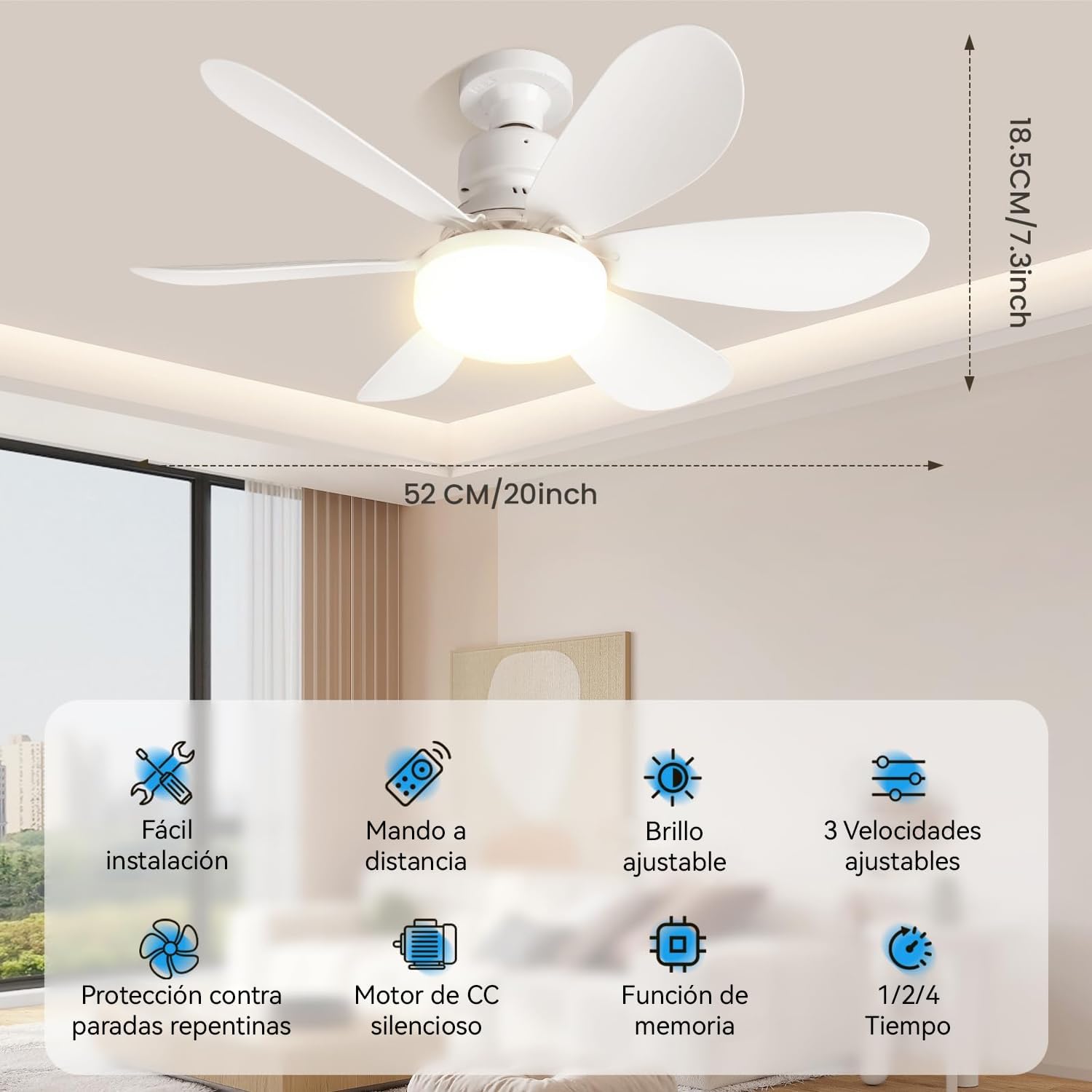 💡❄️ Foco Ventilador LED 2 en 1 con Control Remoto