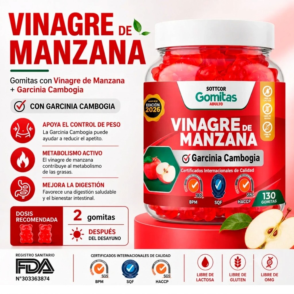🍎Gomitas de Vinagre de Manzana | 130 Gomitas